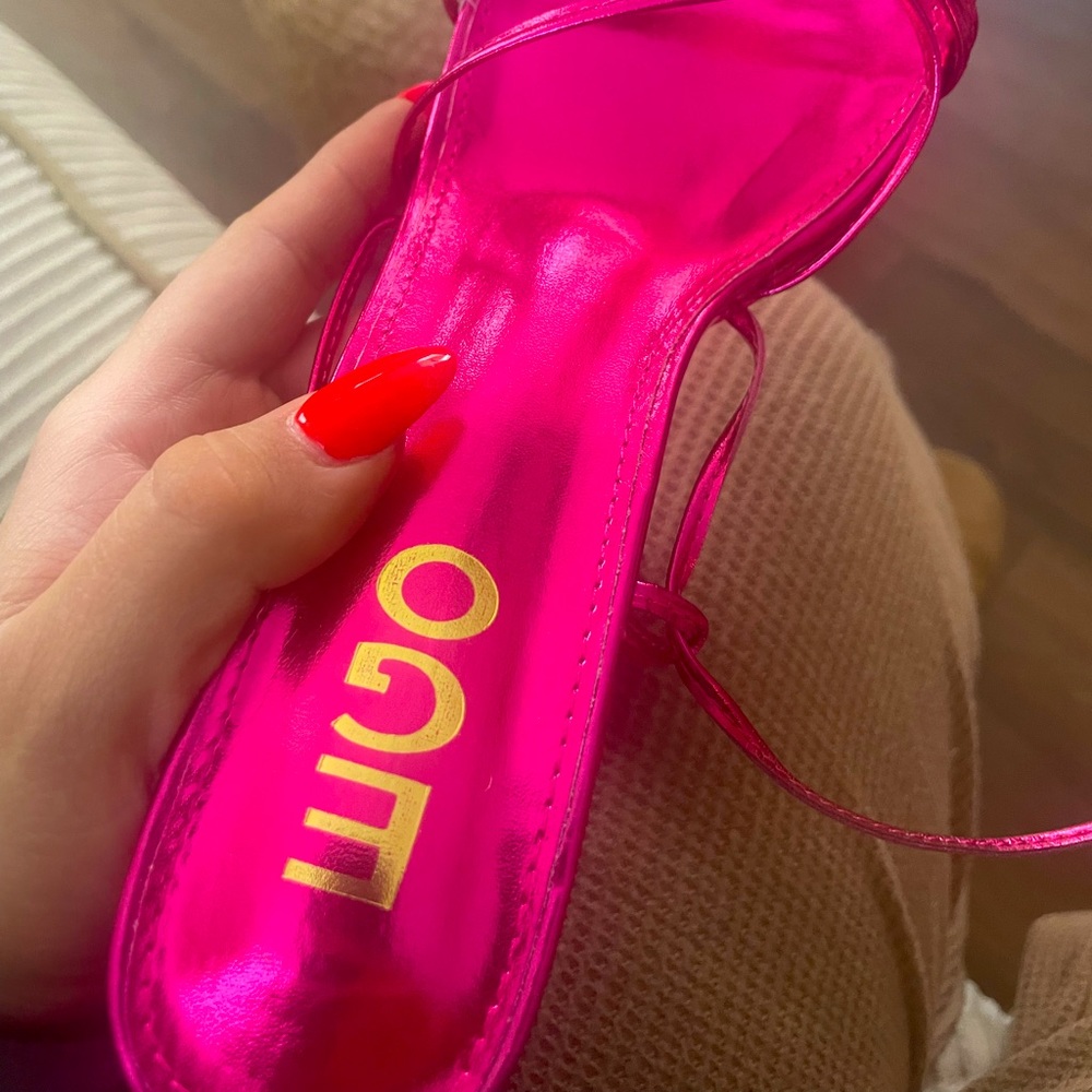 Platform Pink Metallic Wrap Hells - image 5